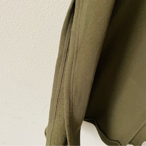 NWT Eileen Fisher LARGE Lightweight Organic Cotton Terry Aline skirt in Olive - Picture 2 of 7